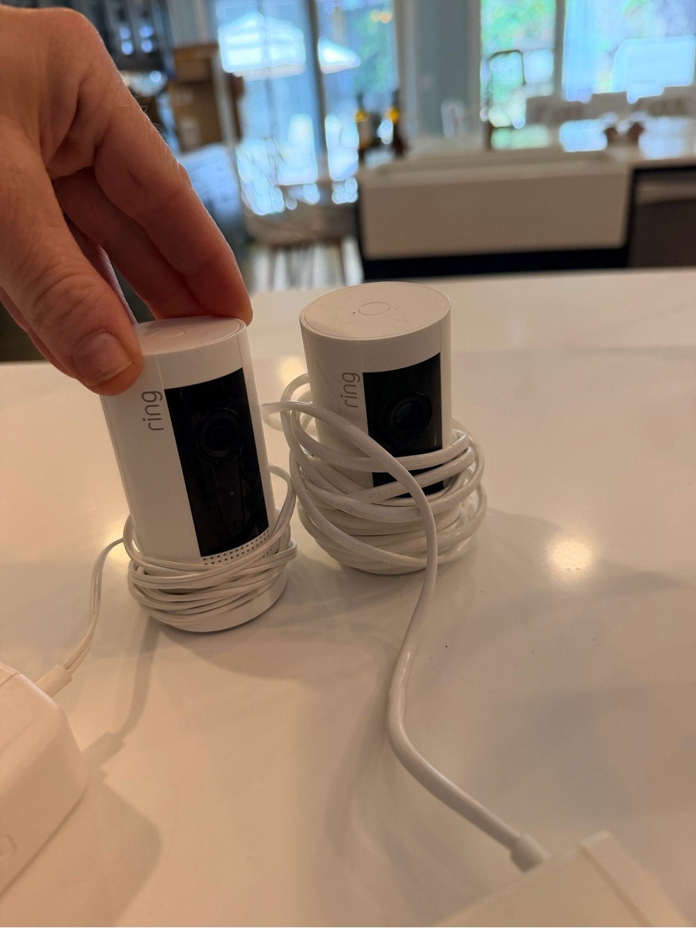 Ring Indoor Security Cameras in White and Black Accents (one camera)
